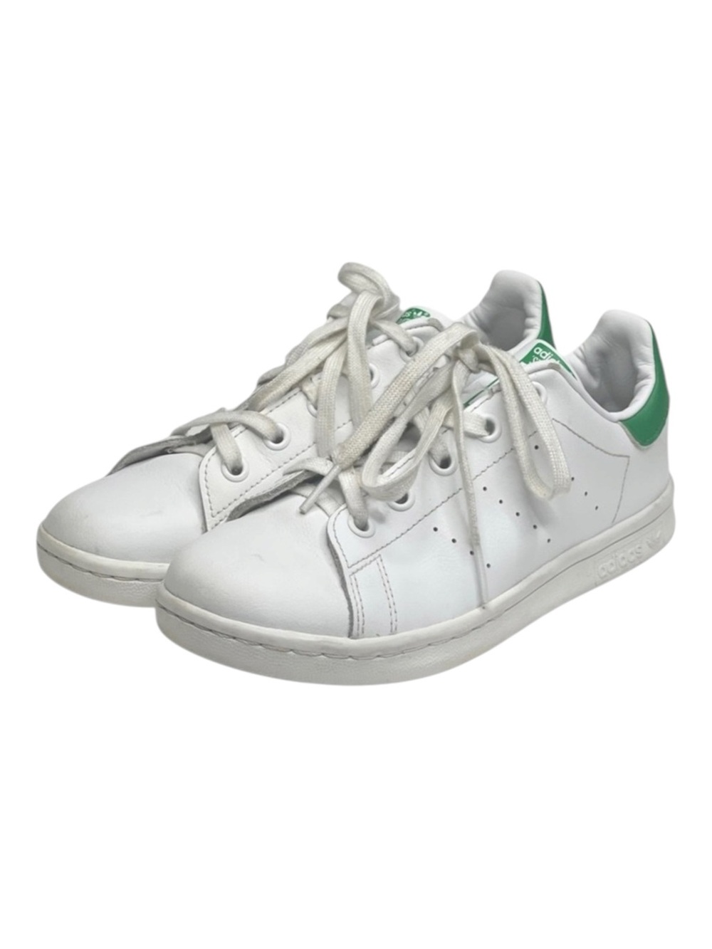 Adidas ★ Stan Smith Vegan Tennis Shoes Sneakers ★ Cloud White Green ★ Girl’s 2M - Picture 7 of 16